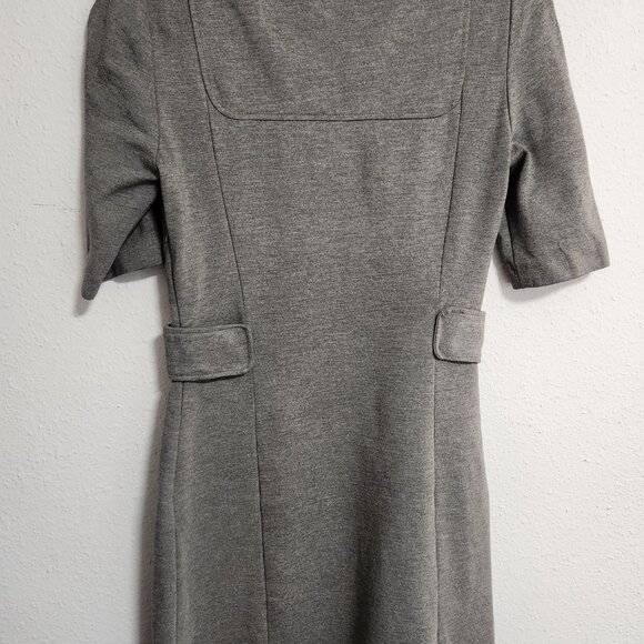 ZARA Basic | Gray Professional Midi Dress Pockets Small - Picture 5 of 7